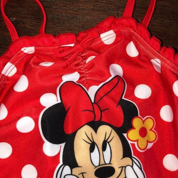 Disney Minnie Mouse Polka Dot Swimsuit 18 Months - Picture 2 of 3